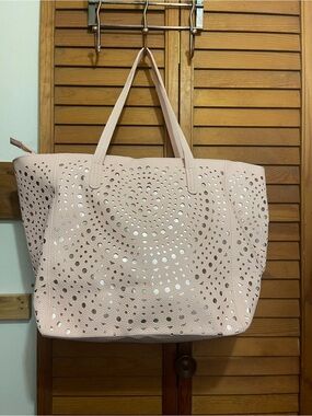 Women's Pink Laser-Cut Tote Bag
